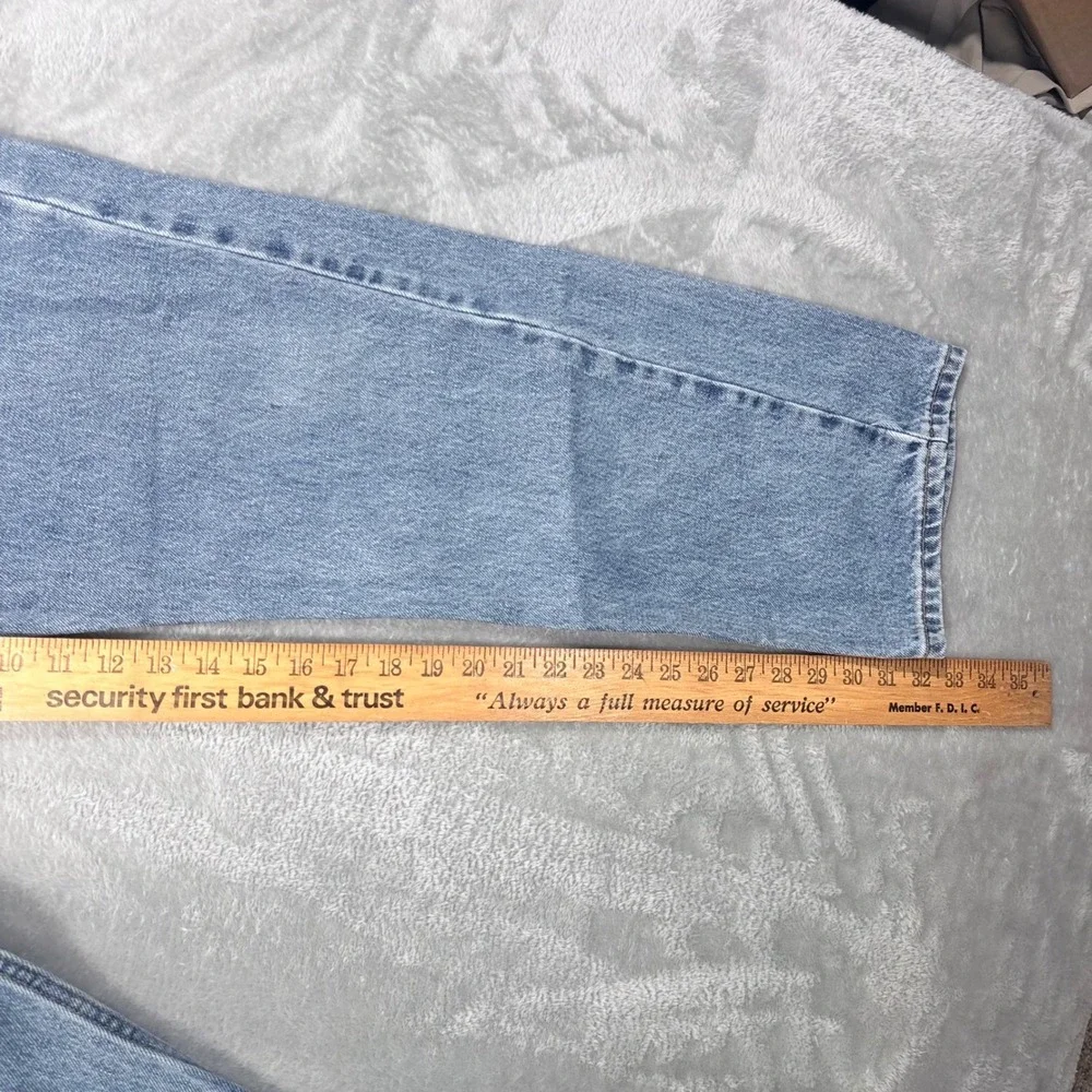 Levi's 505 Regular Fit Jeans Mens 36x32 Light Wash Blue Straight Leg Denim